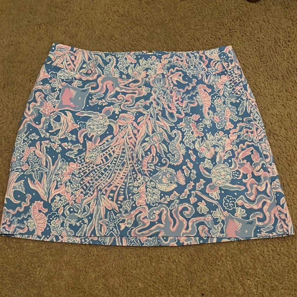 Lilly Pulitzer Blue and Pink Mini Skirt